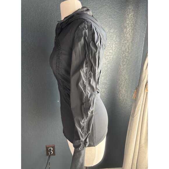 Lululemon Dance Studio Jacket Hooded Size 6 Black Gray Reversible - Picture 8 of 13